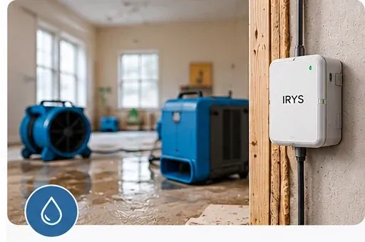 IrysIoT wood and drywall moisture monitoring